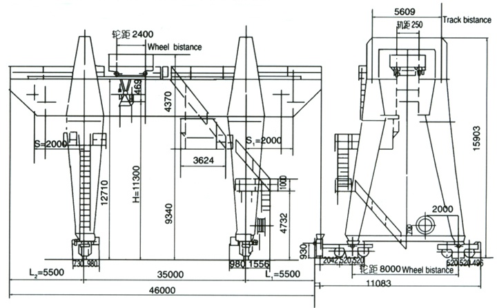 20T35m雙梁電磁門(mén)式起重機(jī)